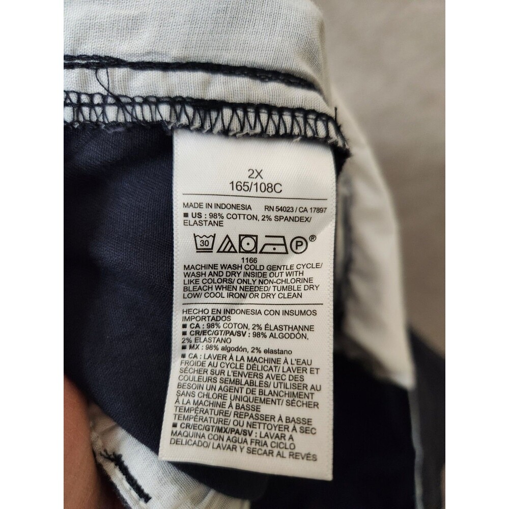 Old Navy OGC Chino Tapered Straight Pants Women 2X Navy Elastic Waist StretchNEW - Picture 9 of 10